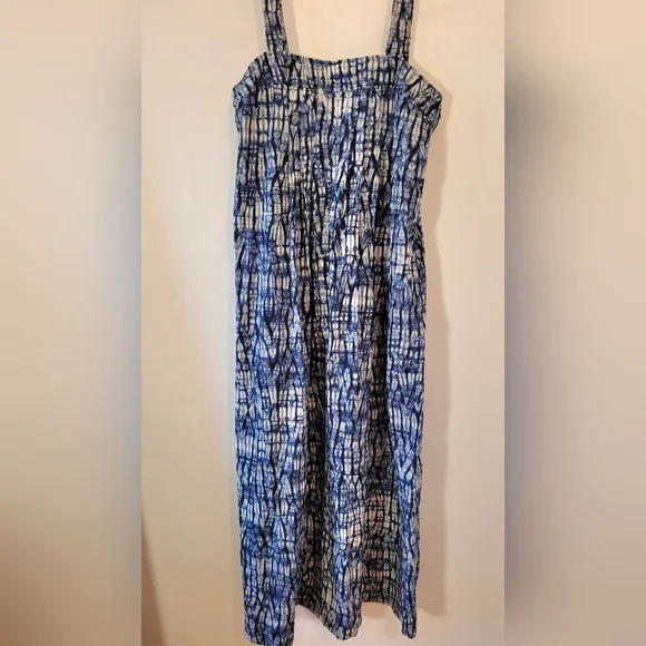 Weekend Max Mara Blue/White Tie-dye Maxi Dress - Size 12 - Picture 4 of 8